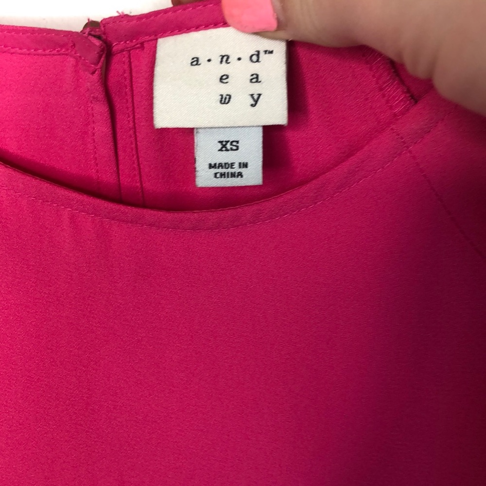 A New Day pink scalloped A-line keyhole dress - Picture 3 of 8